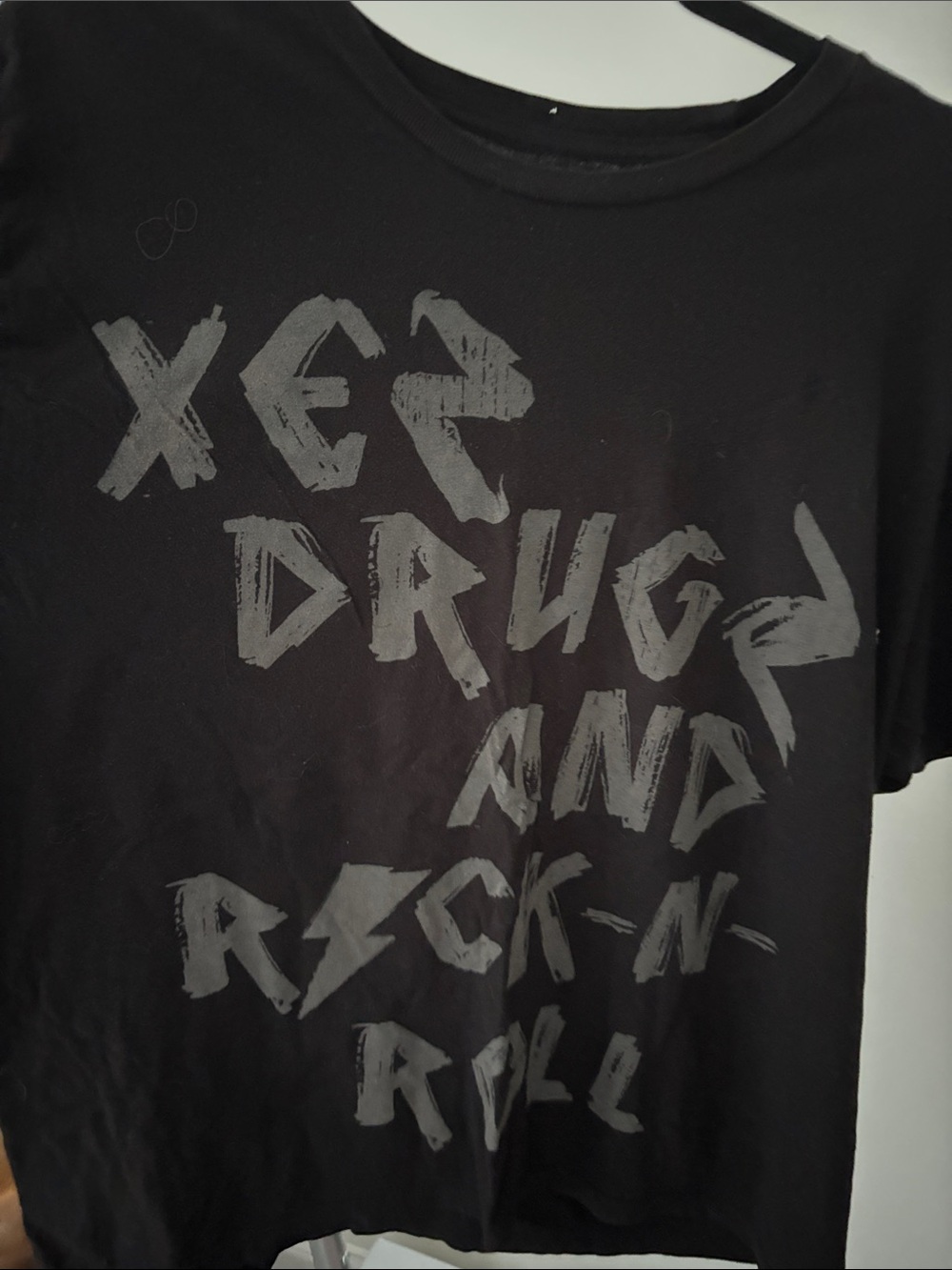 Black Graphic 'Sex Drugs And Rock-N-Roll' Short Sleeve Tee